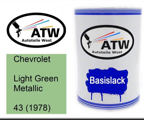 Chevrolet, Light Green Metallic, 43 (1978): 500ml Lackdose, von ATW Autoteile West.